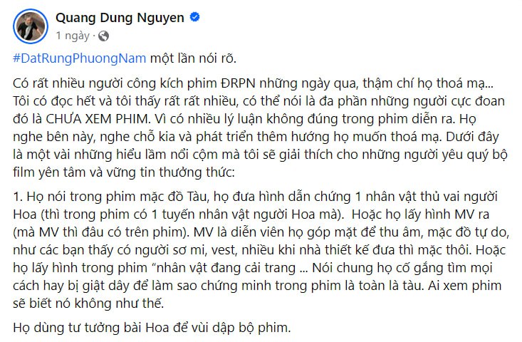 Đạo diễn “Đất rừng phương Nam” nói khán giả cực đoan, thóa mạ